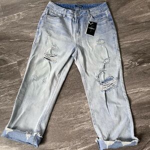 Flamingals Light Blue Distressed Jeans